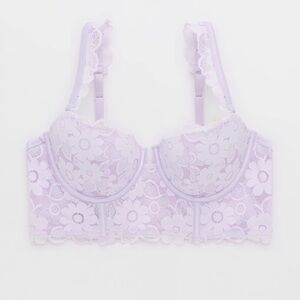 Aerie Lace Underwire Bra in Soft Purple